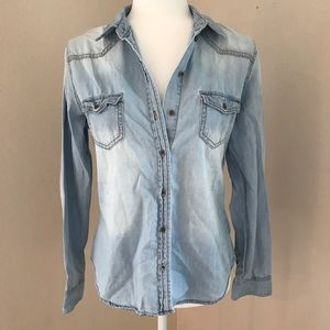 April Jeans Button Down Denim Jean Shirt